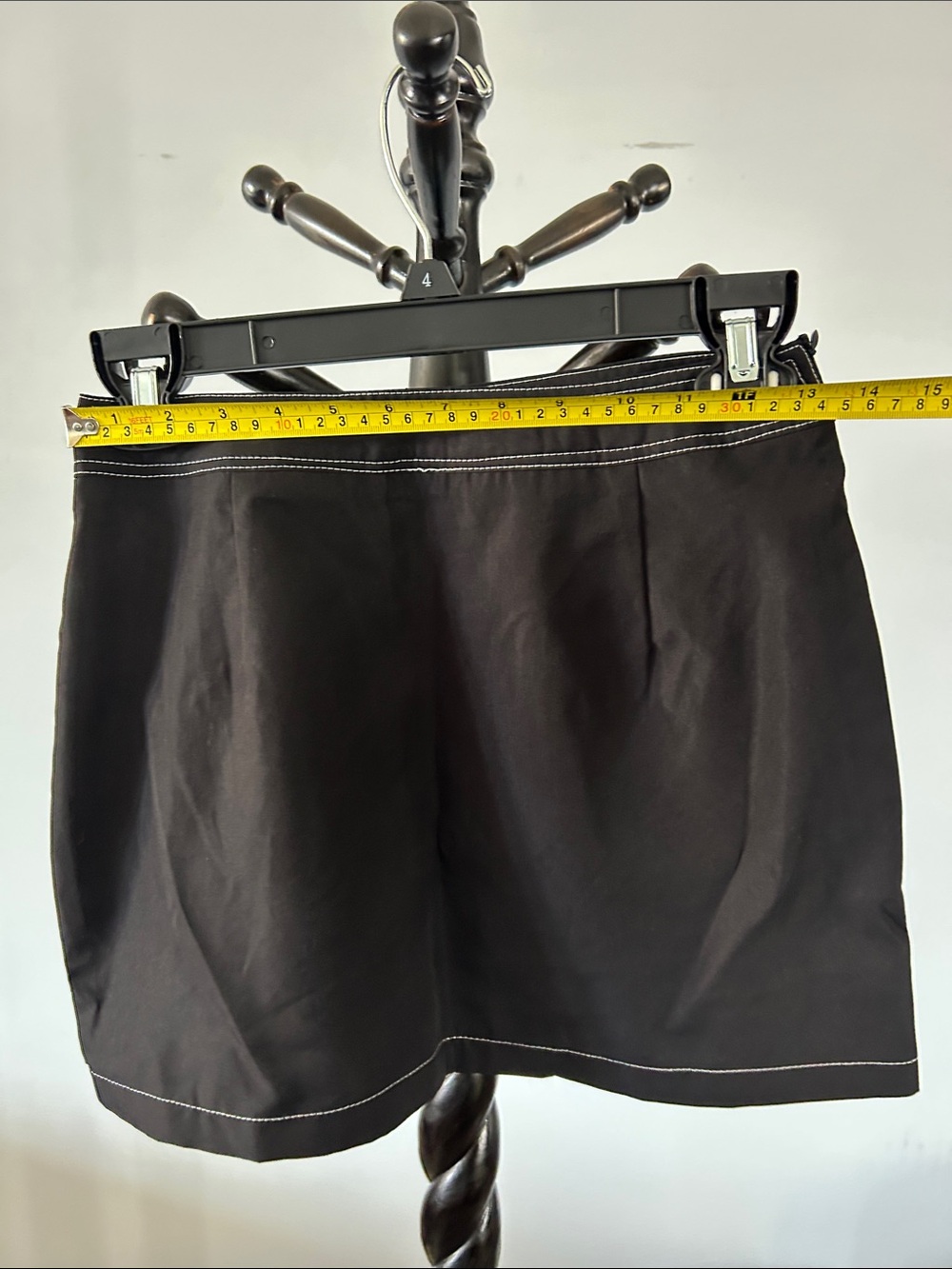 EGO Black Mini Skirt with White Contrast Stitching - Picture 3 of 5